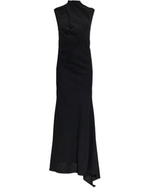 The Attico Virgin Wool Midi Dress - Black