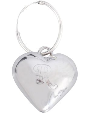 Raf Simons Small Heart Single Earrings With R - White