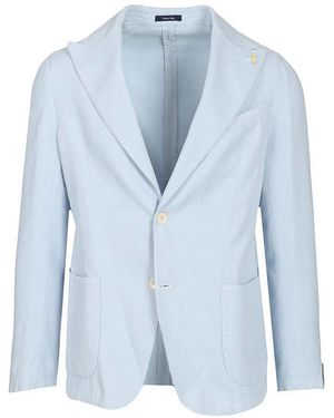 Guarinucci Cotton Linen Blazer - Blue