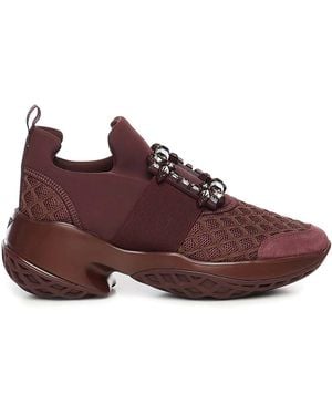 Roger Vivier Viv Run Fabric Trainers - Purple