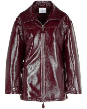 Courreges Vinyl Burgundy Cotton Blend Jacket - Purple