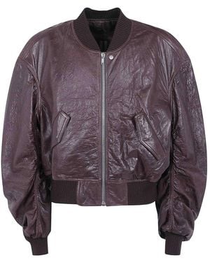 Rick Owens Secchia Flight Padded Leather Jacket - Purple