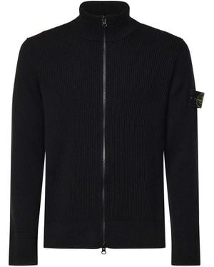Stone Island Rundhalspullover - Schwarz