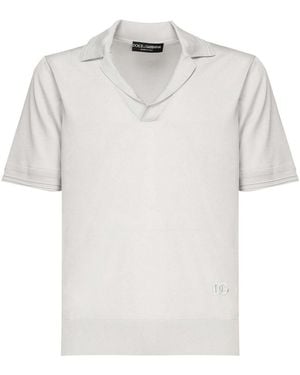 Dolce & Gabbana Silk Polo - White