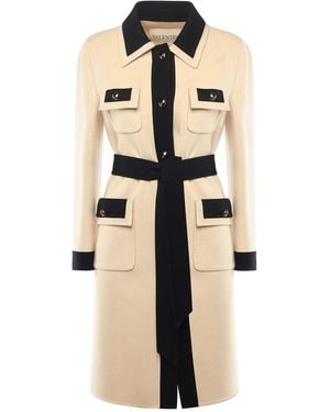 Valentino Garavani Wool And Cashmere Coat - Natural