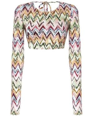 Missoni And Long-Sleeve Crop Top - White