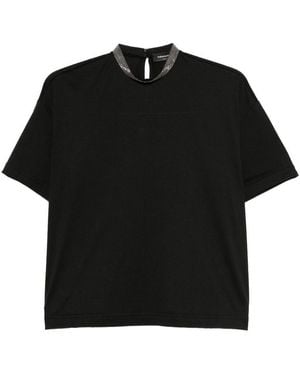 Fabiana Filippi High-Neck Cotton Top - Black