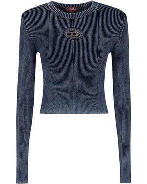 DIESEL Ribbed Knit Top - Blue