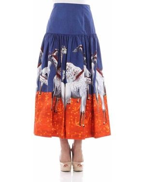 Stella Jean Flared Skirt - Orange