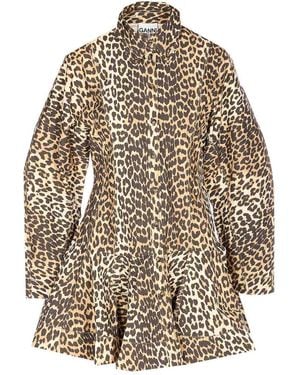 Ganni Almond Milk Stretch Dress - Natural