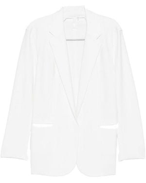 Norma Kamali Oversized Single-Breasted Blazer Jacket - White