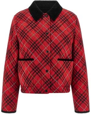 Burberry Quilted Cropped Jacket - Red