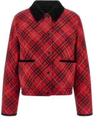 Burberry 'Oldam Chk' Jacket - Red