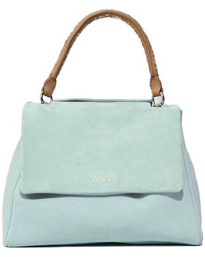 Orciani Sveva Peach Flowers Midi Bag - Blue