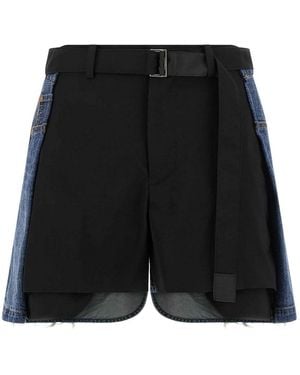 Sacai Wool Insert Shorts - Black