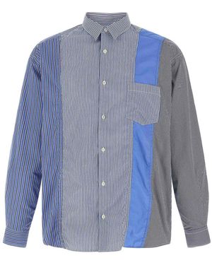 Comme Des Garcons Hommes Plus Patchwork Shirt - Blue