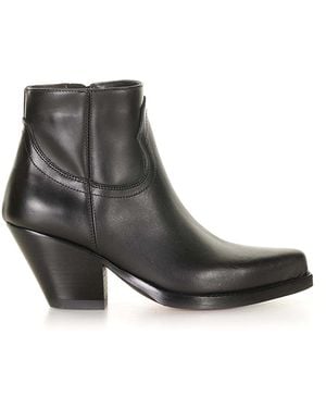 Sonora Boots Texan Jalapegno Leather Ankle Boot - Black