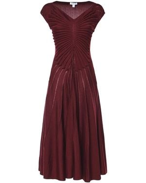 Alaïa Virgin Wool Midi Dress - Purple