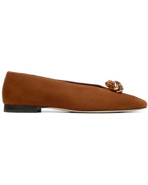 Jimmy Choo Margot Leather Ballets - Brown
