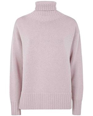 Drumohr Long Sleeves Turtle Neck Oversized Jumper - Pink