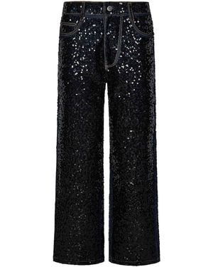 P.A.R.O.S.H. Cotton Denim Straight-Leg Jeans - Black