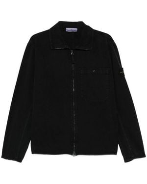 Stone Island Organic Panama Cotton Overshirt - Black
