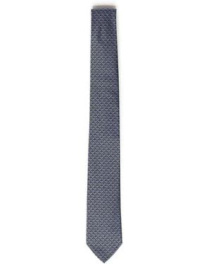 Ferragamo Printed Silk Tie - Blue