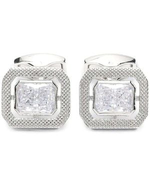 Tateossian Diamond Pattern Frame Cufflinks - White