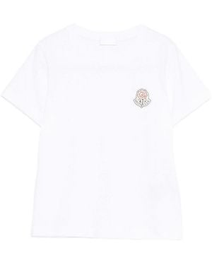 Moncler Round-Neck T-Shirt With Logo Patch Detail - White
