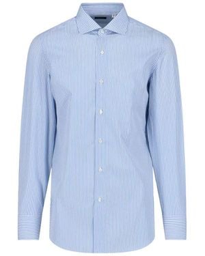 Finamore 1925 Striped Cotton Button-Down Shirt - Blue