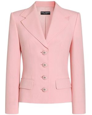 Dolce & Gabbana Printed Twill Single-Breasted Jacket - Pink