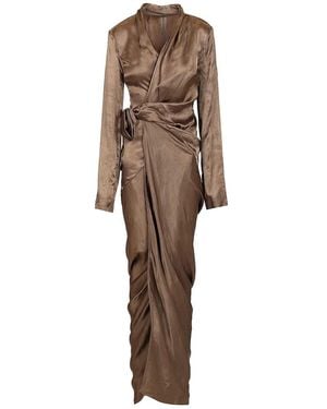 Rick Owens Wrap Gown Dress - Natural