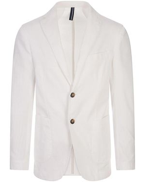 RUSSO CAPRI Oxford Cotton Blazer - White