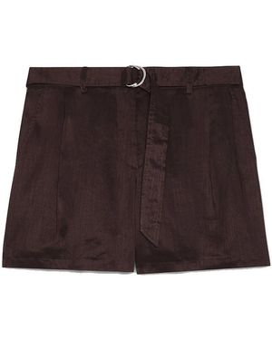 ERMANNO FIRENZE Linen Short - Brown