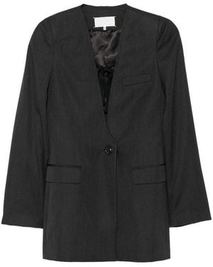 Maison Margiela Anthracite Virgin Wool Jacket With Button - Black