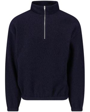 Jil Sander Wool Blend Zip-Up Jumper - Blue
