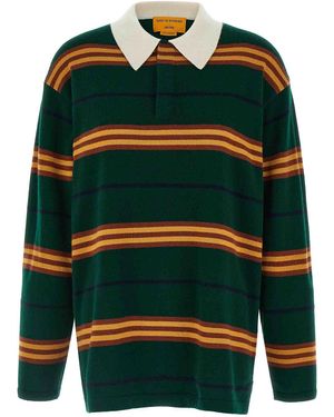 Guest In Residence Striped Rugby Polo Shirt - Green