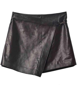 KARL LAGERFELD Leather Shorts - Black