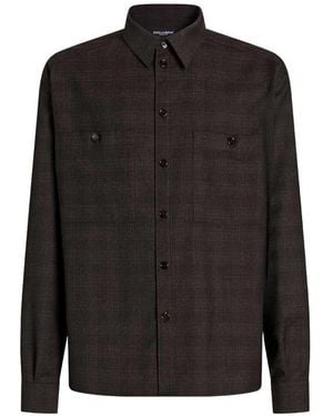 Dolce & Gabbana Camicia Over Saxony Principe Di Galles - Nero