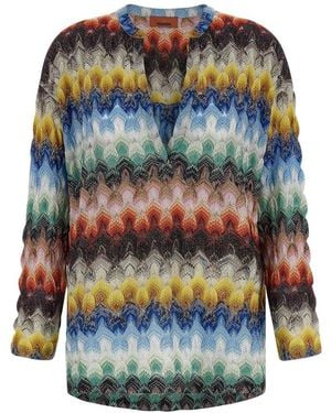 Missoni Loose Chevron Shirt - Grey