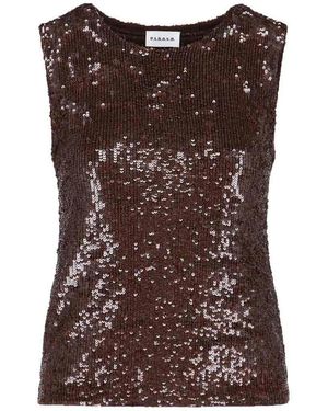 P.A.R.O.S.H. Top With Sequins - Brown