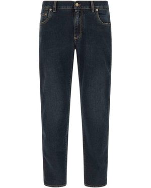 Dolce & Gabbana Logo Plaque Jeans - Blue