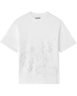 Ganni Heavy Cotton Jersey Embroidery - White