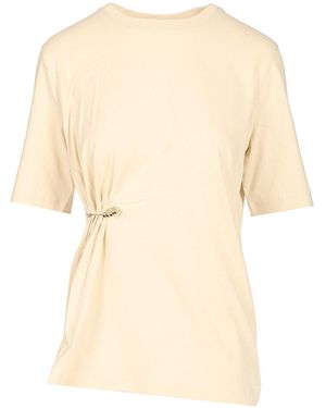 KENZO T-Shirt With Brooch - Natural