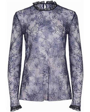 Alberta Ferretti Shirt Made Of Lace - Blue