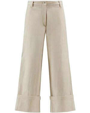 Moncler Cotton Bull Trousers - Natural