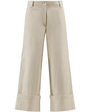 Moncler Cotton Bull Trousers - Natural