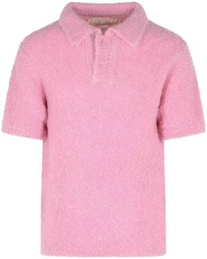 ERL Alpaca Blend Polo Shirt - Pink