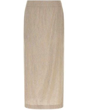 Peserico Lam Thread Skirt - Natural