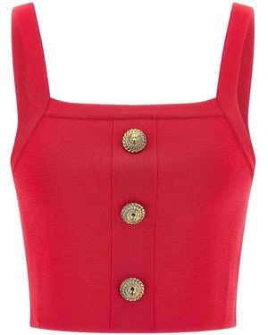 Balmain Top 3 Buttons - Red